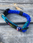 Custom Neon Dog Collar- dark and light blue