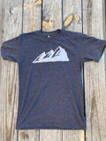 Neon T-Shirt- front features Colorado's Flat Irons, back features Neon's logo- grey and white