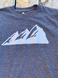 Neon T-Shirt- front features Colorado's Flat Irons, back features Neon's logo- grey and white detailed image of front