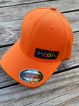 Orange Flexfit Baseball hat with Neon Patch sewn on