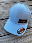 Blue Flexfit Baseball hat with Neon Patch sewn on
