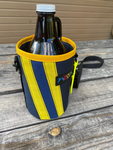 Growler Tote- blue and yellow